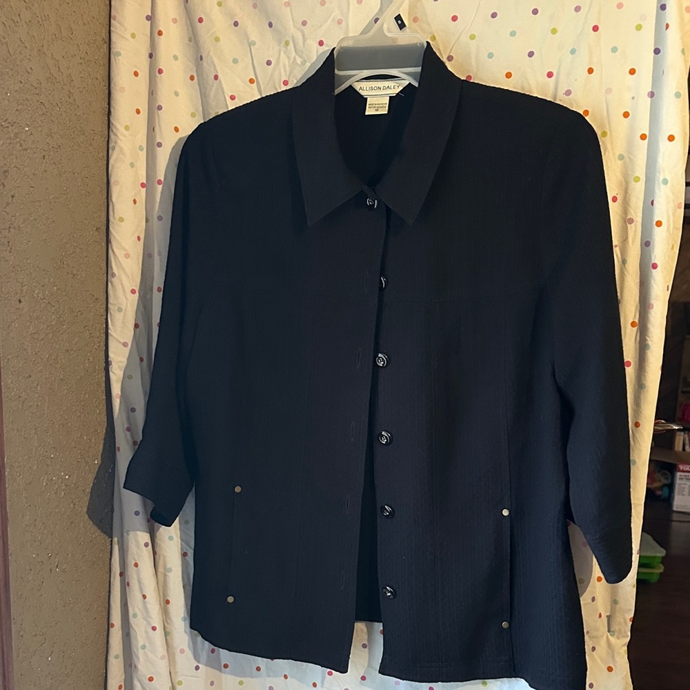 Allison Daley Black Button-Up Shirt